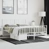 vidaXL Metal Bed Frame without Mattress with Footboard White 120x190cm