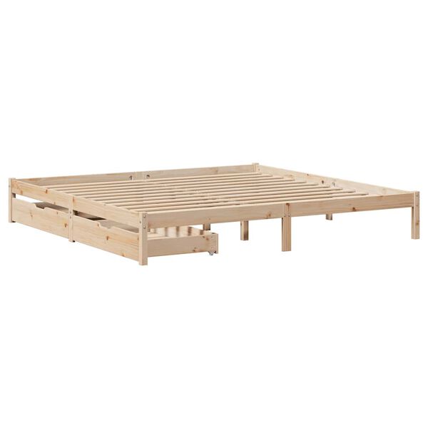 vidaXL Bed Frame without Mattress 180x200 cm Super King Solid Wood Pine