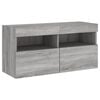 vidaXL 4 Piece TV Wall Units with LED Grey Sonoma Engineered Wood