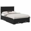 vidaXL Bed Frame with Drawer Black Oak 120 x 190 cm Engineered Wood