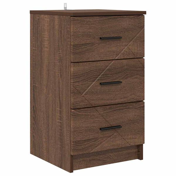 vidaXL Bedside Cabinet Brown oak 38 x 38 x 66 cm Engineered wood