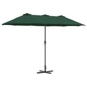 vidaXL Garden Parasol 370 x 197 x 239 cm Polyester and Aluminium Green