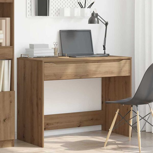 vidaXL Desk with Drawer Artisan Oak 100 x 50 x 78 cm Engineered Wood