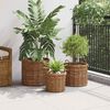 vidaXL Planter Basket with Storage 3 pcs Brown Kubu Rattan