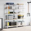 vidaXL 5-Layer Storage Shelves 2 pcs Silver Steel&Engineered Wood