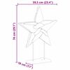 vidaXL Christmas Star Brown 59.5 x 18 x 74 cm Solid Teak Wood