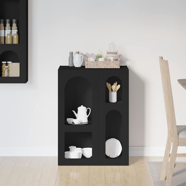 vidaXL Sideboard Black 59 x 35 x 80.5 cm Engineered Wood