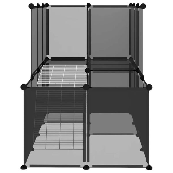 vidaXL Small Animal Cage Black 142x74x93 cm PP and Steel
