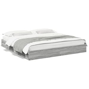 vidaXL Bed Frame with Drawers without Mattress Grey Sonoma 200x200 cm