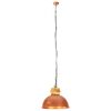 vidaXL Industrial Hanging Lamp Copper Round 32 cm E27 Solid Mango Wood