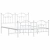 vidaXL Metal Bed Frame without Mattress with Footboard White 140x200cm