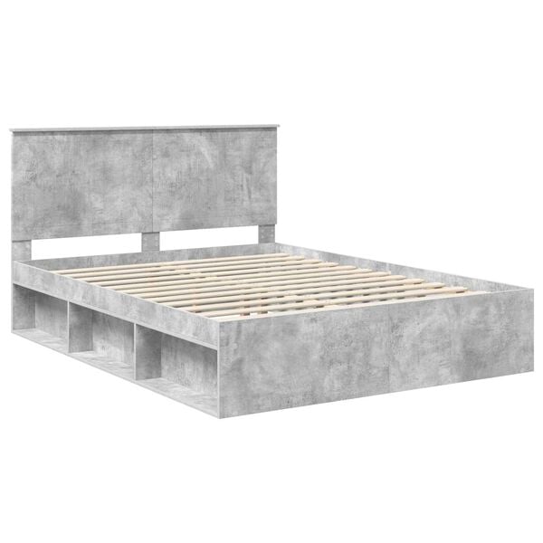vidaXL Bed Frame Concerte Grey 150 x 200 cm Solid Pine Wood