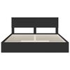 vidaXL Storage Bed with Headboard Black 200 x 200 cm Engineered Wood