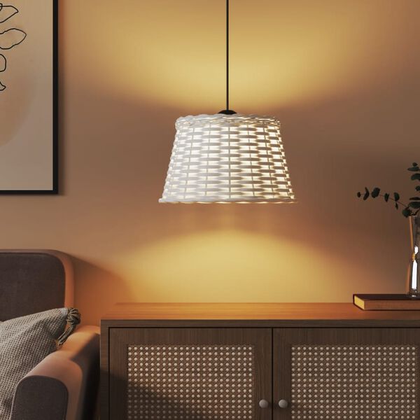 vidaXL Ceiling Lamp Shade White &Oslash;38x23 cm Wicker