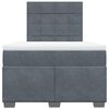 vidaXL Box Spring Bed with Mattress Dark Grey 120x190 cm Small Double Velvet