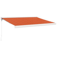 vidaXL Retractable Awning Orange and Brown 3x2.5 m Fabric and Aluminium