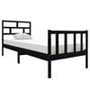 vidaXL Bed Frame | Black | Solid Pine Wood | Small Single | Durable | Bed Frame