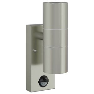 vidaXL Outdoor Wall Light Silver 7 x 10 x 22 cm