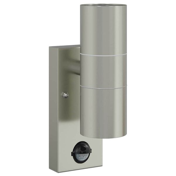 vidaXL Outdoor Wall Light Silver 7 x 10 x 22 cm