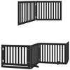 vidaXL Dog Gate with Door Foldable 10 Panels Black 800 cm Poplar Wood
