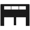 vidaXL LED Headboard Black oak 140 x 18.5 x 103.5 cm Engineered wood