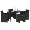 vidaXL Garden Dining Set 5 pcs Black Poly Rattan