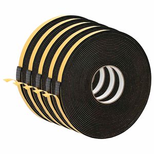 vidaXL Self-adhesive Foam Tape 5 pcs Black 15mm x 10m CR Foam