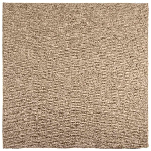 vidaXL Area Rugs Moire Square Natural 120 x 120 cm