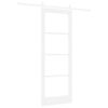 vidaXL Sliding Door ORKDAL White 78 x 211 cm Solid Pine Wood and Glass