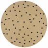 vidaXL Area Rug | Natural and black polka dot | Braided jute | 90 cm Diameter