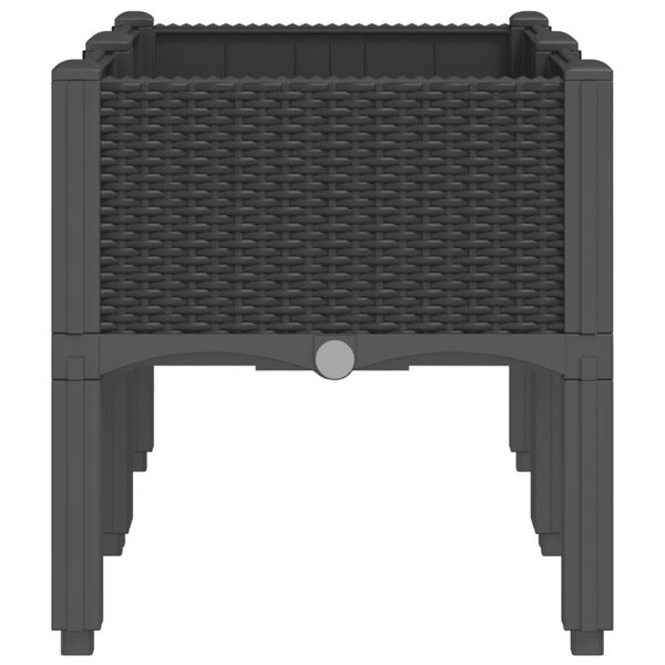 vidaXL Garden Planter with Legs Black 80x40x42 cm PP