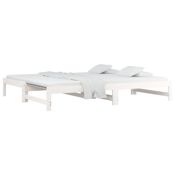 vidaXL Pull-out Day Bed without Mattress White 2x(80x200) cm