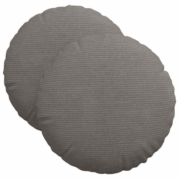 vidaXL Seat Cushions 2 pcs Light Grey &Oslash; 40 cm Corduroy Fabric