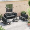 vidaXL Garden Sofa Set with Cushion 7 pcs Black Aluminium