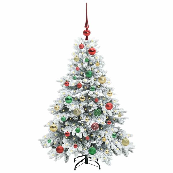 vidaXL Artificial Christmas Tree with 150 LEDs White 120 cm PE and PVC