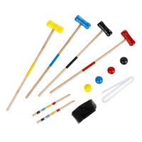 HI 18 Piece Croquet Game for 4 Players Wood