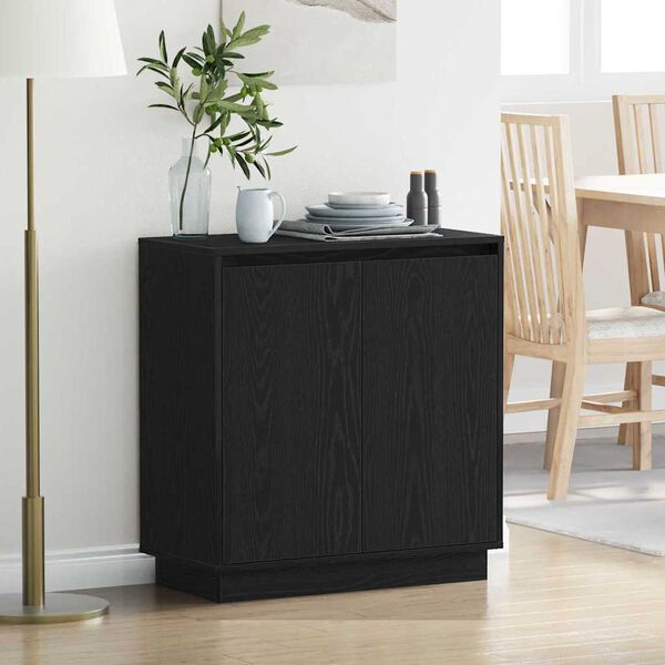 vidaXL Sideboard with Door Black Oak 71 x 34.5 x 75 cm Engineered wood