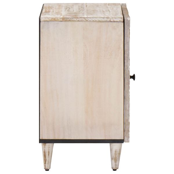 vidaXL Bathroom Cabinet White 38 x 33.5 x 58 cm Solid Mango Wood