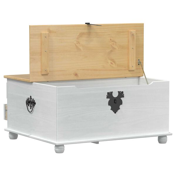 vidaXL Storage box with Drawer White 90 x78 x 45 cm Solid Pine Wood