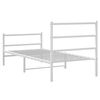 vidaXL Metal Bed Frame without Mattress with Footboard&nbsp;White 90x190cm