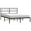 vidaXL Metal Bed Frame without Mattress with Headboard Black 135x190cm