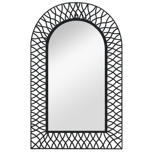 vidaXL Garden Wall Mirror Arched 50x80 cm Black