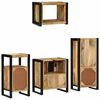 vidaXL Bathroom Furniture Set with Shelf 4 pcs Brown Solid Mango Wood