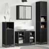 vidaXL Bathroom Furniture Set 4 pcs Black Oak Engineered Wood