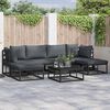 vidaXL Garden Sofa Set with Cushion Black Aluminium