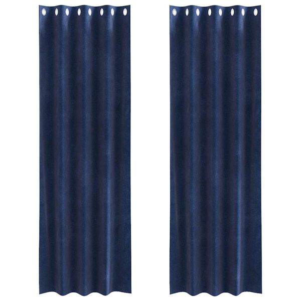 vidaXL Blackout Curtains 2 pcs Dark Blue 140 x 245 cm Velvet
