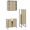 vidaXL 3 Piece Bathroom Cabinet Set Sonoma Oak Engineered Wood