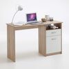 FMD Desk with 1 Drawer 123x50x76.5 cm Oak and White
