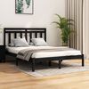vidaXL Bed Frame without Mattress Black 140x190 cm Solid Wood