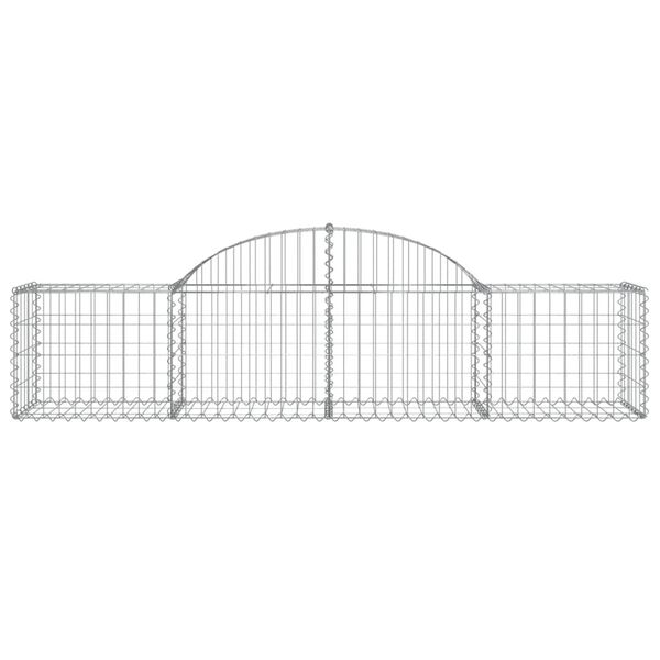 vidaXL Arched Gabion Baskets 8 pcs 200x50x40/60 cm Galvanised Iron